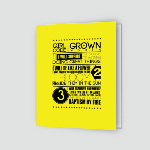 Yellow Girl Code Greeting Card