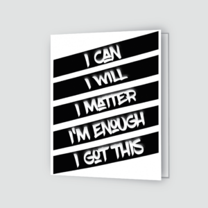 i can. i will greeting card - white