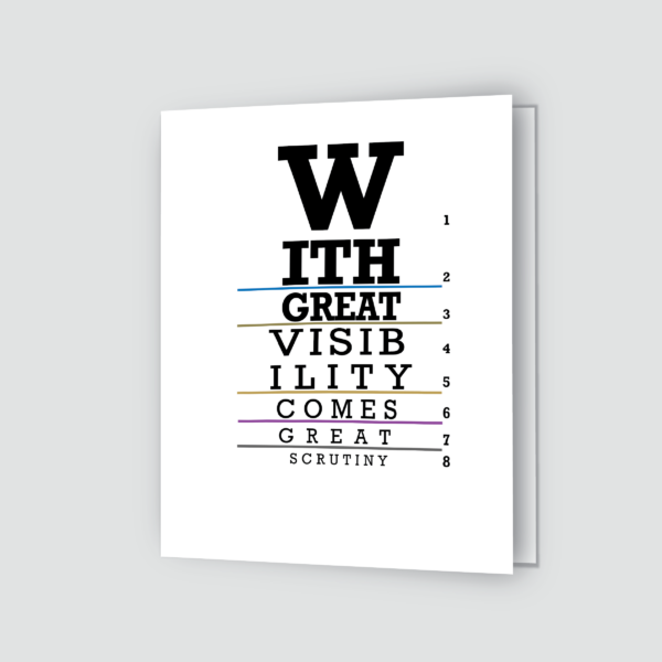 scrutiny greeting card - white