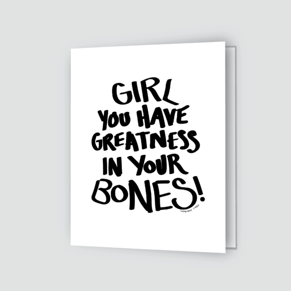Girl Greatness Greeting Card | White