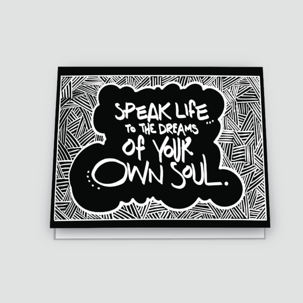 Speak Life Greeting Card | Black