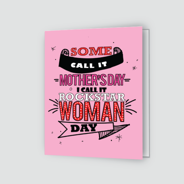 mother's day greeting card - red/pink