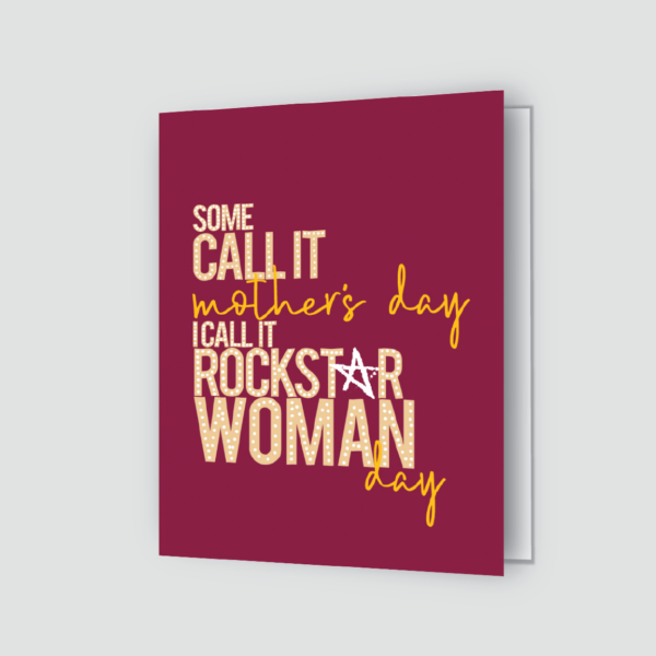 rockstar woman day greeting card