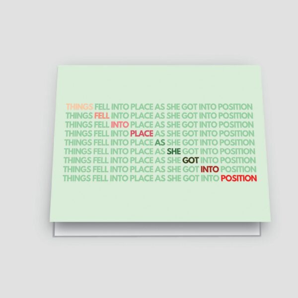 place and position greeting card