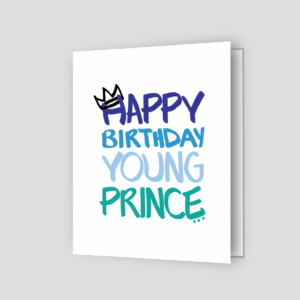 happy birthday young prince greeting card - blue