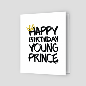 happy birthday young prince greeting card - white