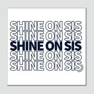 shine on sis greeting card - navy