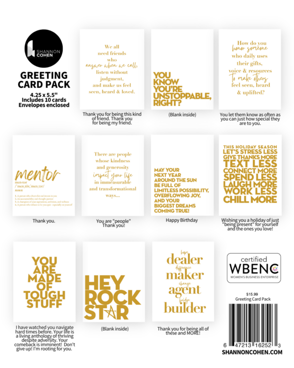 Gold Foil Assorted Greeting Cards - Pack of 10 - Image 2
